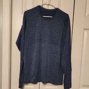 Men's Blue Long Sleeve Lululemon Live In Practice Athletic Shirt Size L